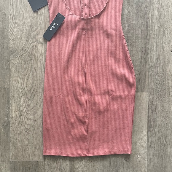 Beautiful Lulus Dusty Rose Ribbed Bodycon Mini Dress NWT - Picture 7 of 9